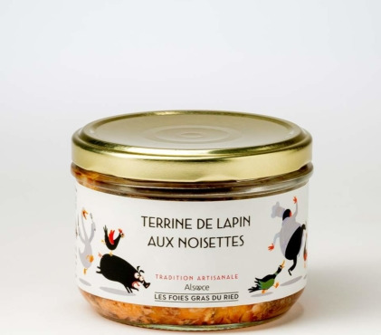 Les foies gras du Ried - Terrine de lapin aux noisettes - 180g