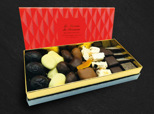 Maison du Pruneau - Cueillette du Gascon - Assortiment Pruneaux Et Chocolats - Coffret Élégance 450g