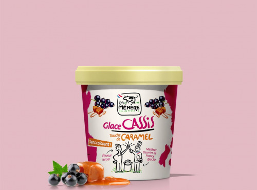 Glaces La Mémère - Glace cassis touche de caramel 500ml