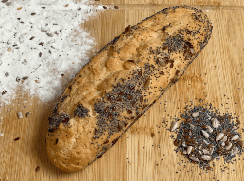 Boulangerie l'Eden Libre de Gluten - Petite baguette aux graînes  – Farine de riz et tapioca