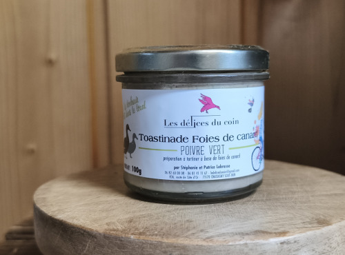 Les Délices du Coin - Toastinade foies de canard et poivre vert 100g