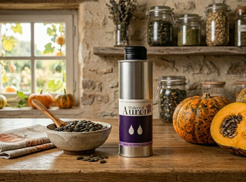 Huilerie d'Auron - Huile vierge de Pépins de Courge Bio 0.25l