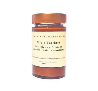 Secrets Incomparables - Pâte à Tartiner Noisette du Piémont IGP Chocolat Noir Croustillant 200g