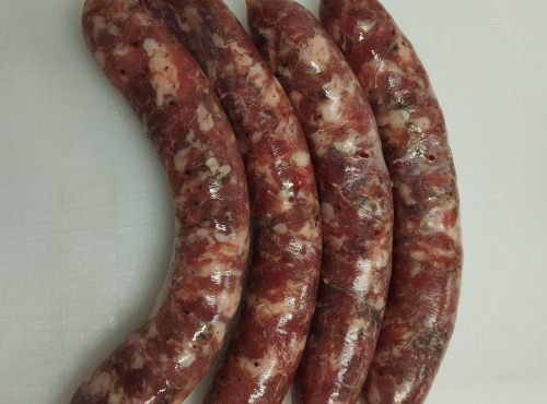 La Ferme du Montet - [SURGELE] - BARBECUE - GRILLADE - Saucisse de TOULOUSE - 5 baies - 400g - Porc Noir Gascon