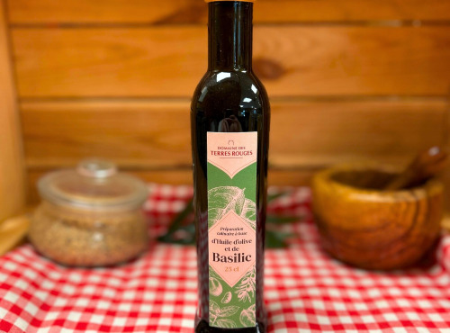 Domaine des Terres Rouges - Huile d'Olive au Basilic 25 cl