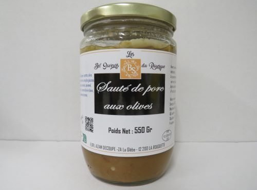 Les Bel' saveurs du Rouergue - SAUTE DE PORC AUX OLIVES 550 Gr