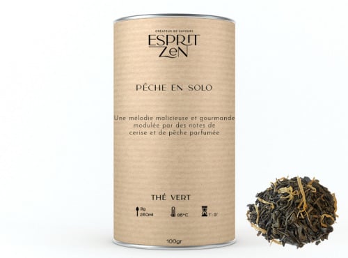 Esprit Zen - Thé Vert "Pêche en Solo" - pêche - Boite 100g