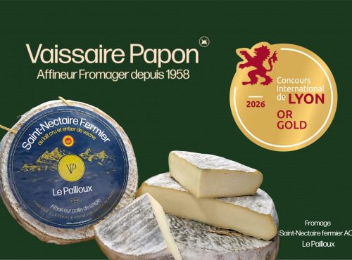 Vaissaire Papon Affineur - Fromager - Saint-Nectaire fermier AOP - Le Pailloux - 800g - Médaille d'Or Lyon 2026