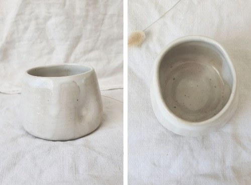 SUBECHA Studio - Mug "Douceur" Blanc Laiteux Doubles Creux Modelés au Doigt