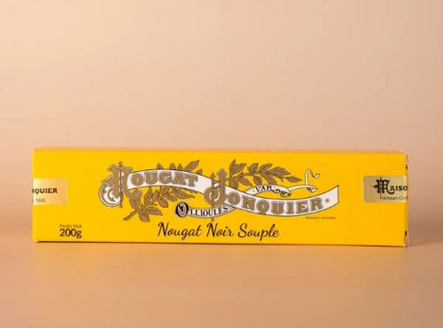 Maison Jonquier - Nougat noir souple - 200g - 60% d'amandes - Artisanal