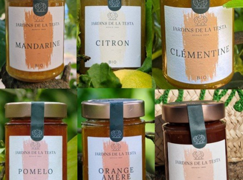Jardins de la Testa - Pack 12 pots de confiture agrumes + pêche