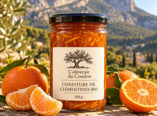 L'OLIVERAIE DU COUDON - CONFITURE DE CLEMENTINE BIO 300GR