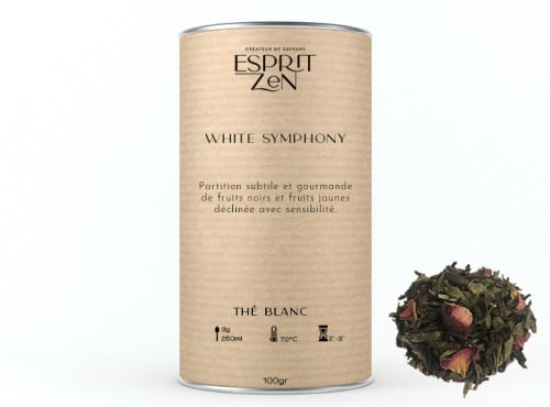 Esprit Zen - Thé Vert "White Symphony" - grenade - cassis - cranberry -  Boite 100g