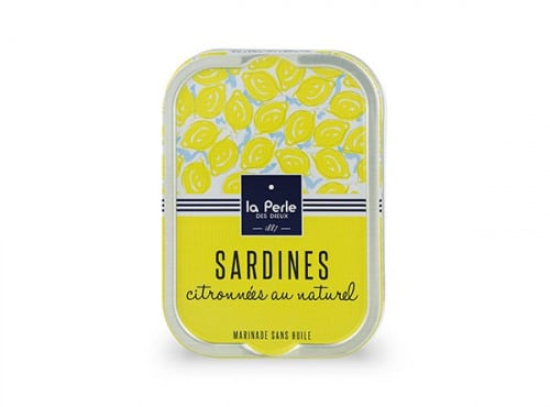 La Perle des Dieux - Sardines citronnées au naturel BIO - lot de 4 boîtes