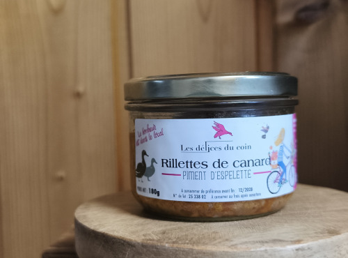 Les Délices du Coin - Rillettes de canard piment d'Espelette 180g