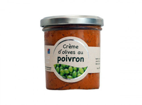 Les amandes et olives du Mont Bouquet - Crème d'olives aux poivrons 180 g