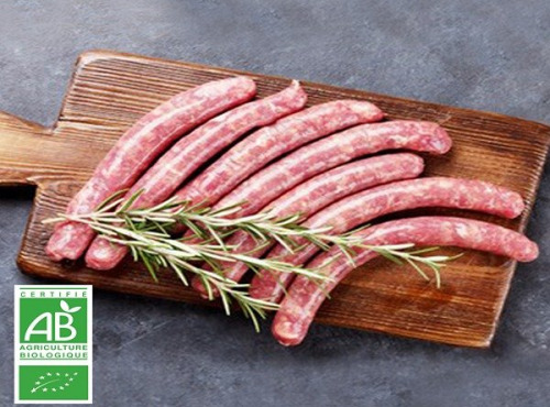 Ferme Bichet - Saucisses de bœuf au piment d’Espelette BIO x6