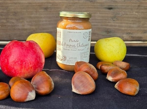 Le verger bio de Quinsac - Purée de pomme/chataigne 380gr BIO et DEMETER