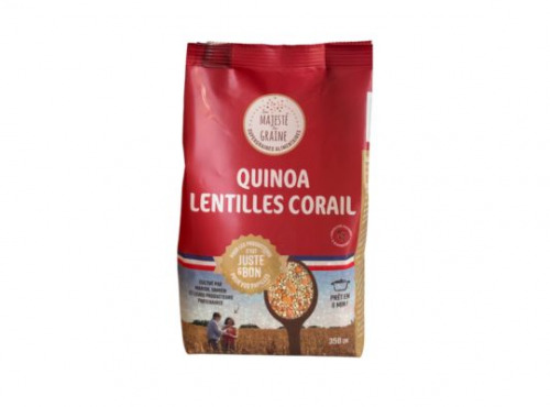 BERRY GRAINES - Mélange quinoa/lentilles corail HVE origine France - sachet 350g x10