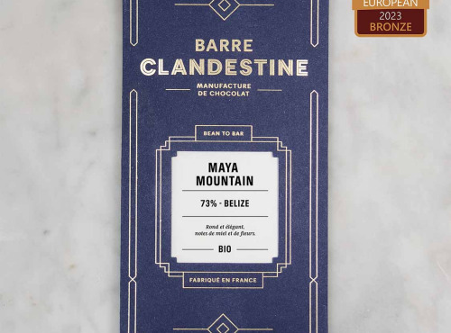Barre Clandestine - Tablette de chocolat noir grand cru - Maya mountain 73% - bean to bar