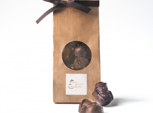 Mon jardin chocolaté - Bonhommes à croquer chocolat noisettes chocolat noir et au lait