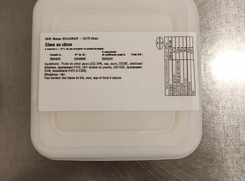Maison Boulanger - bac de glace citron 1 l