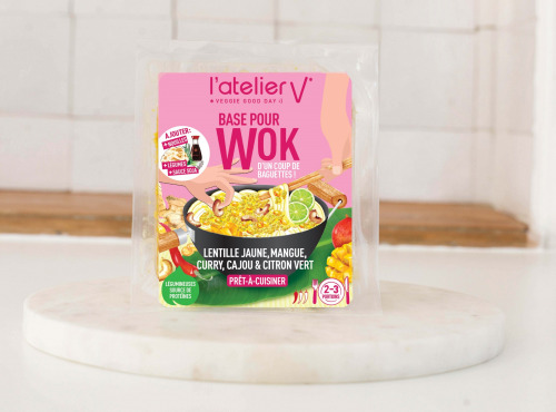 L'Atelier V* - Base pour WOK - Lentille Jaune, mangue, curry, cajou et citron vert