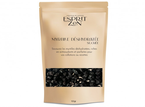 Esprit Zen - Myrtilles Déshydratées sucrées - Sachet zip de 100g