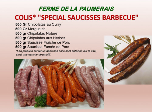 Ferme de la Paumerais - COLIS "SPECIALES SAUCISSES BARBECUE" (x1) - 3 Kg