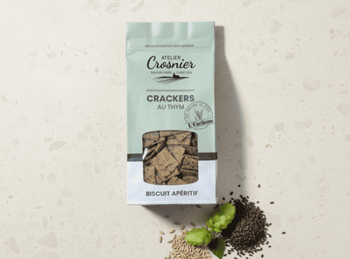 Bière L’Eurélienne – Brasserie de Chandres - CRACKERS THYM aux drêches de bière - Atelier Crosnier