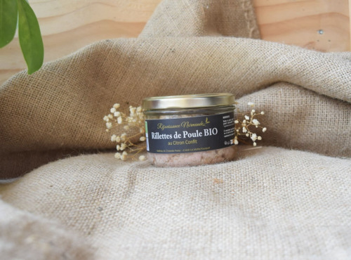 Dégustonfoin - Rillettes de poule BIO au citron confit 180g– Réjouissance Normande