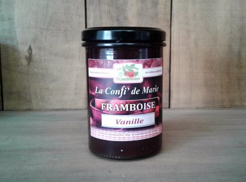 Le Domaine du Framboisier - Confiture allégée en sucre Framboise et Vanille 250g