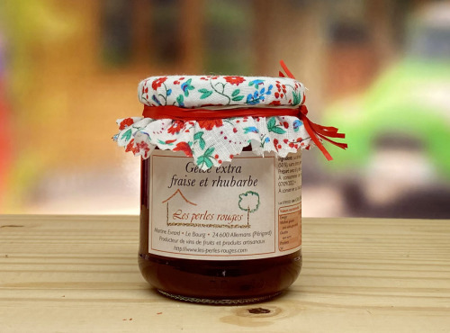 Les Perles Rouges - Gelée Extra De Fraise Et Rhubarbe