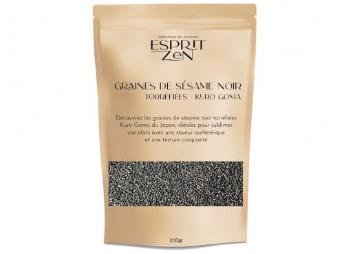 Esprit Zen - Graines de sésame noir torréfiées "Kuro Goma" - Sachet Zip 200g