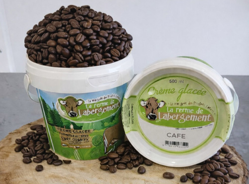 La Ferme de Labergement - Crème glacée 500 ml Café - lot de 10 pots