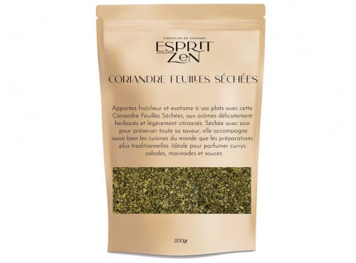 Esprit Zen - Coriandre Feuilles Séchées - Sachet refermable de 200g