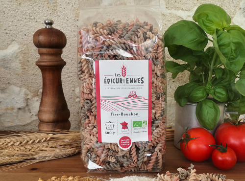 La Ferme du Joyeux Laboureur - Pâtes Tire-Bouchon tomate, basilic, nature 500g