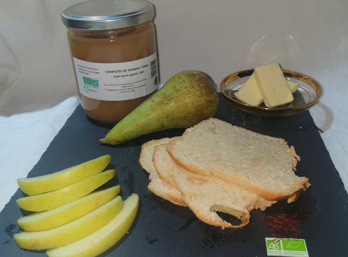 La Ferme du Montet - Compote de Pommes Poires  sans sucre ajouté BIO - 420 g