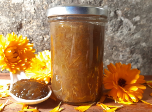 Gourmandises Créoles - Confiture Rhubarbe Calendula