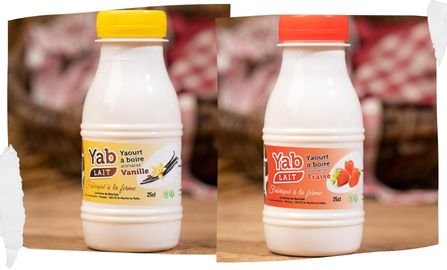 La Ferme de Blas'Lait - Lot Yaourt à boire aromatisé à la Vanille x3 Fraise x3
