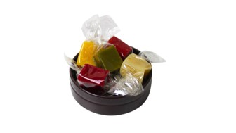 Maison Le Roux - Boîte Dentelle Jaune et ses Caramels Plein Fruits