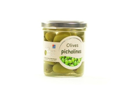 Les amandes et olives du Mont Bouquet - Pot d'olives Picholine nature 100 g