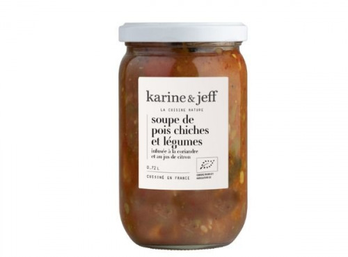 Karine & Jeff - Soupe de pois chiches et légumes – infusée à la coriandre et jus de citron 72cl