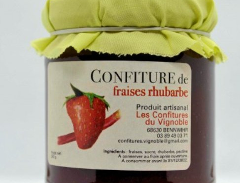 Maison Schmid - Confiture Fraises Rhubarbe - Les Confitures du Vignoble