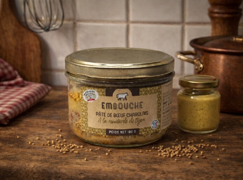 La Maison du Charolais - Pâté de Bœuf Charolais à la moutarde IGP de Bourgogne 180G