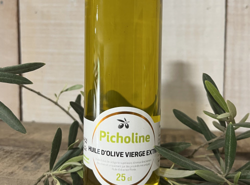 Les amandes et olives du Mont Bouquet - Huile d'Olive Picholine 25cl flacon doseur