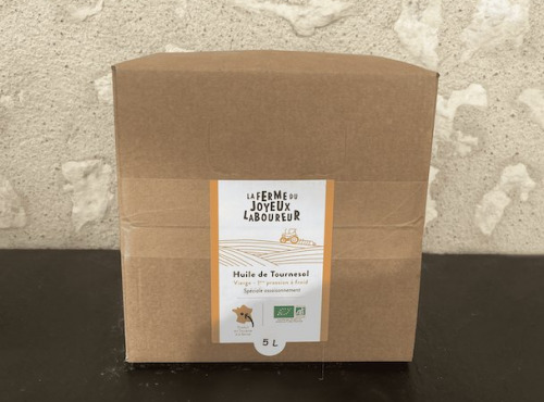 La Ferme du Joyeux Laboureur - Huile de tournesol spéciale assaisonnement Bib de 5 litres