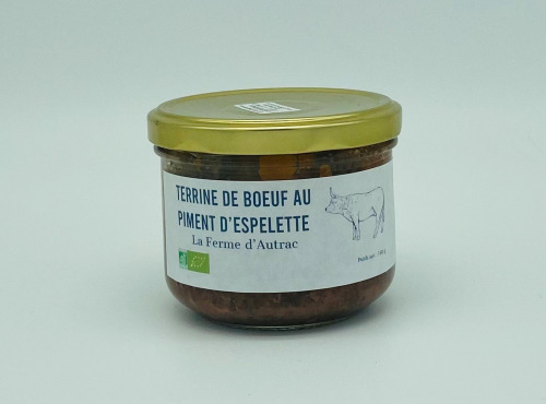 La Ferme d'Autrac - Terrine de Bœuf au Piment d'Espelette BIO 180 G