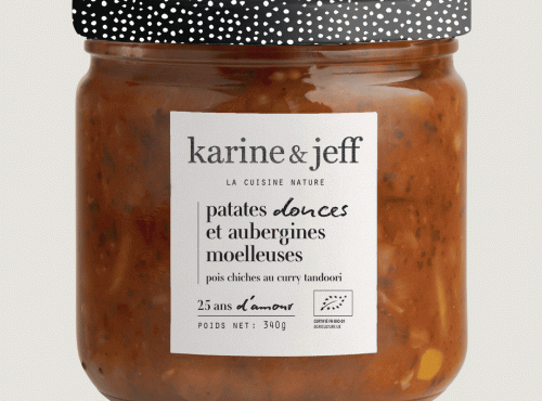 Karine & Jeff - Patates douces et aubergines et pois chiches au curry Tandoori 6x340g