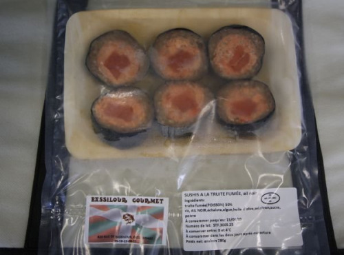 Bassilour Gourmet - Sushis à la truite fumée riz à l'ail noir